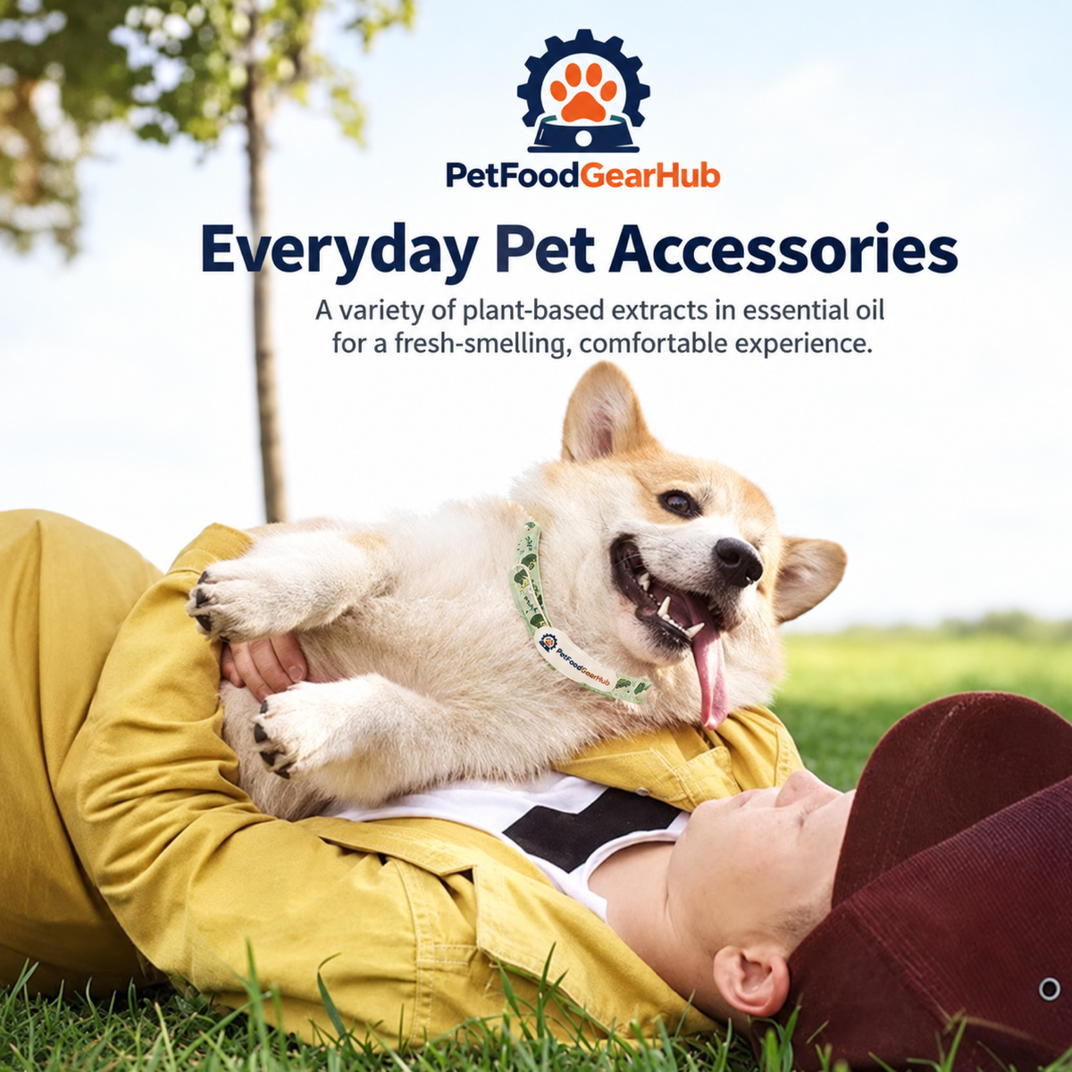 PetFoodGearHub everyday pet collar shown with a dog outdoors