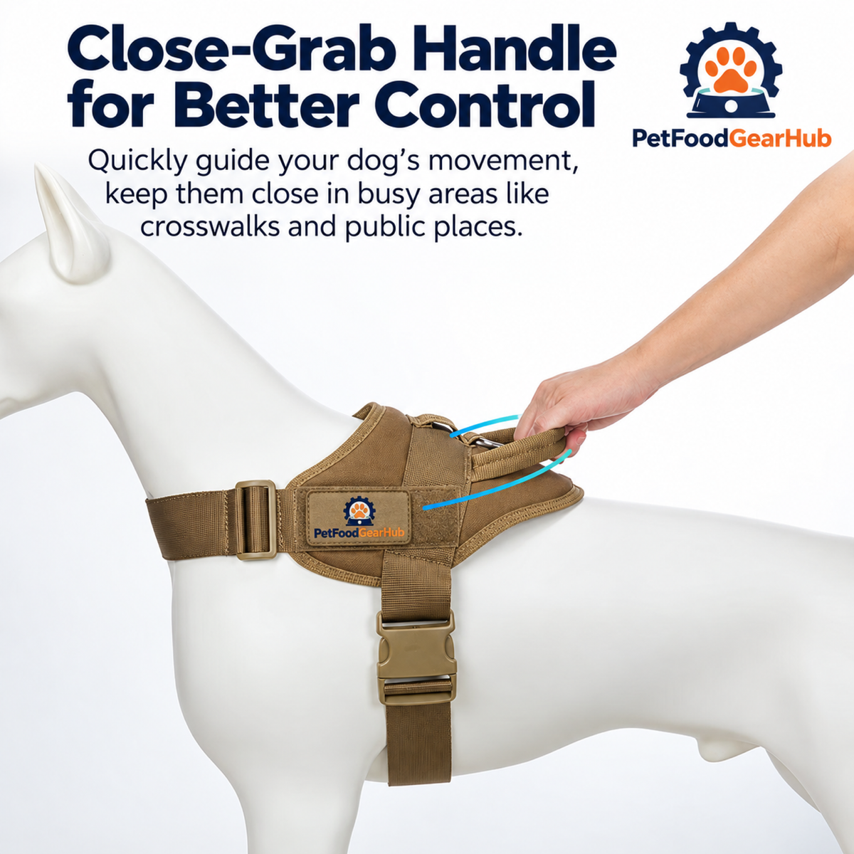PetFoodGearHub Close-up of the harness grab handle