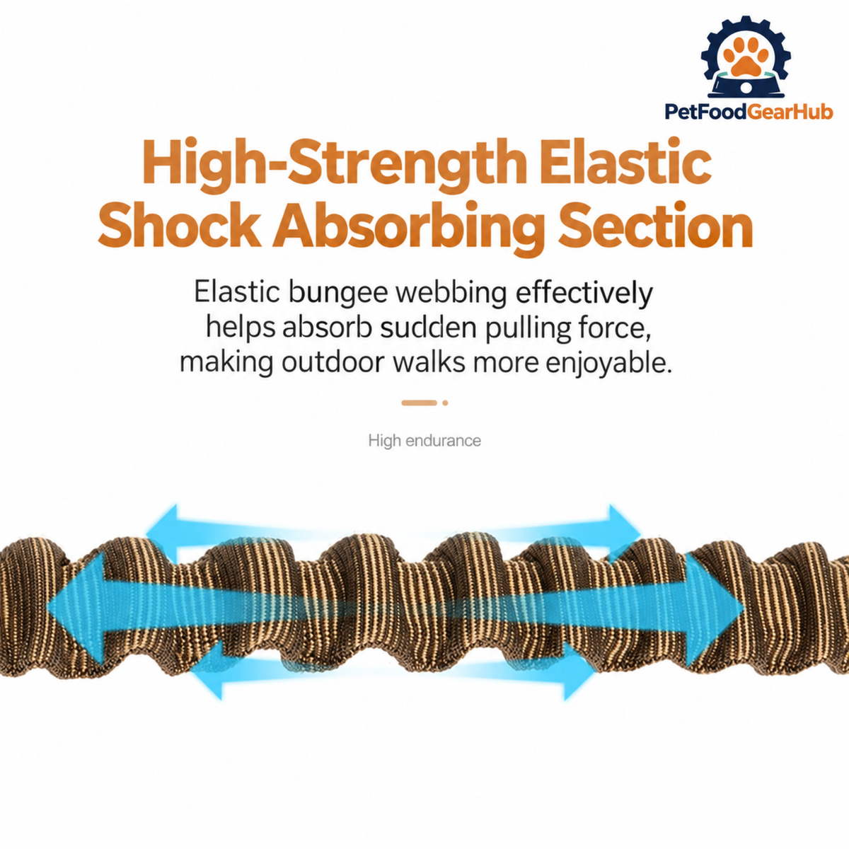 PetFoodGearHub Elastic dog leash bungee section