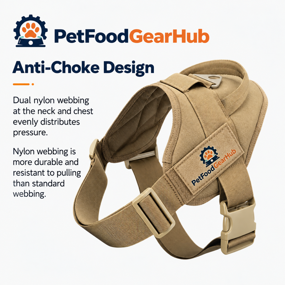 PetFoodGearHub Harness strap placement and padding