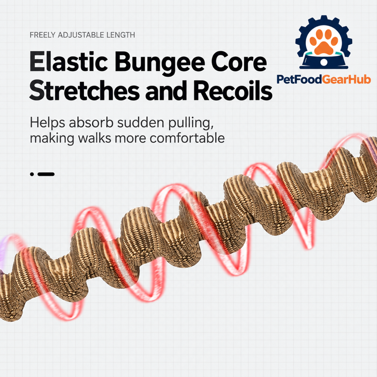 PetFoodGearHub Elastic bungee leash section