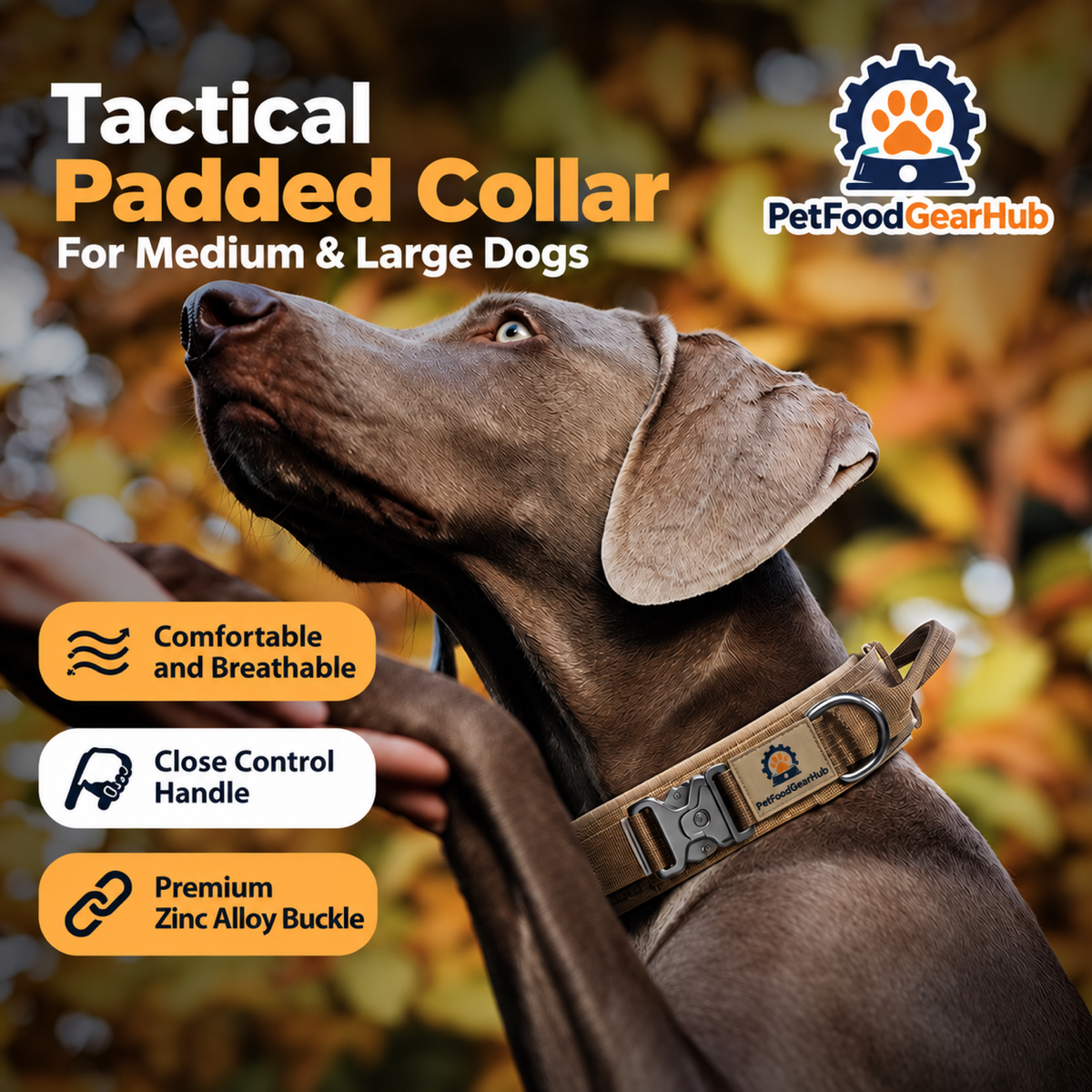 PetFoodGearHub Dog wearing a tactical collar