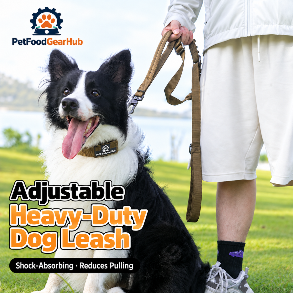 PetFoodGearHub Dog on a bungee leash outdoors