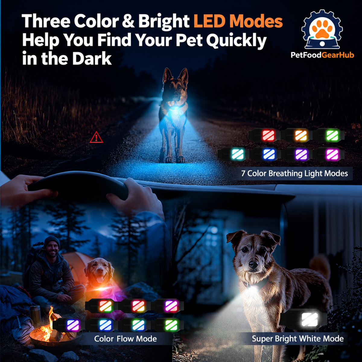 PetFoodGearHub Multicolor collar receiver lights