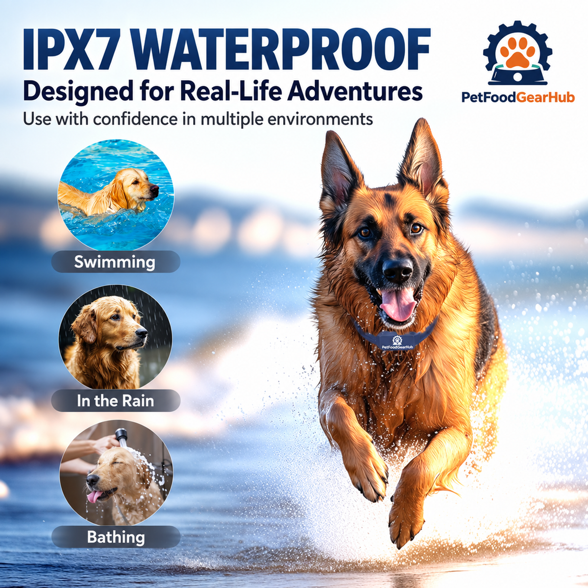 PetFoodGearHub Water-resistant dog training collar
