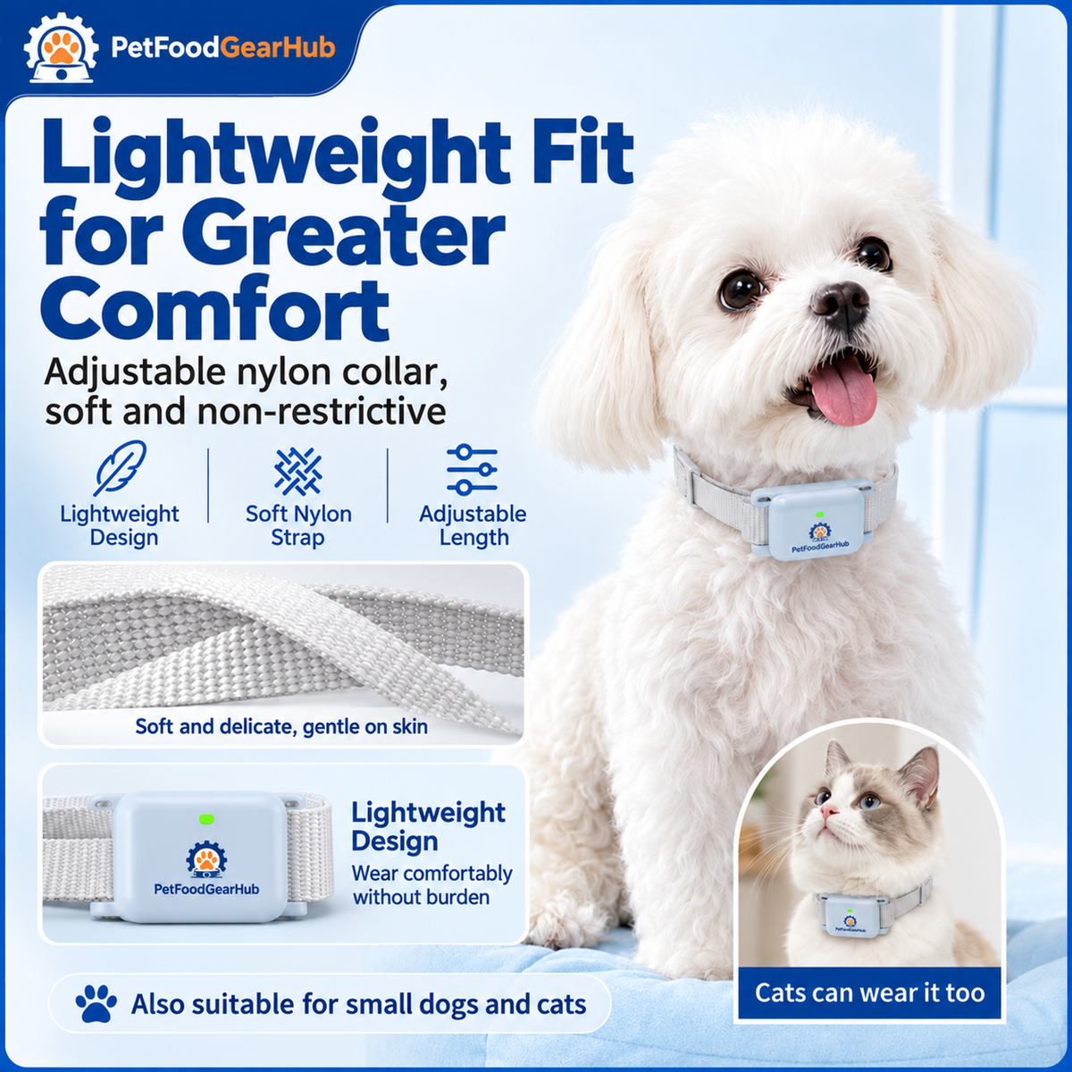 PetFoodGearHub 628 lightweight collar fit