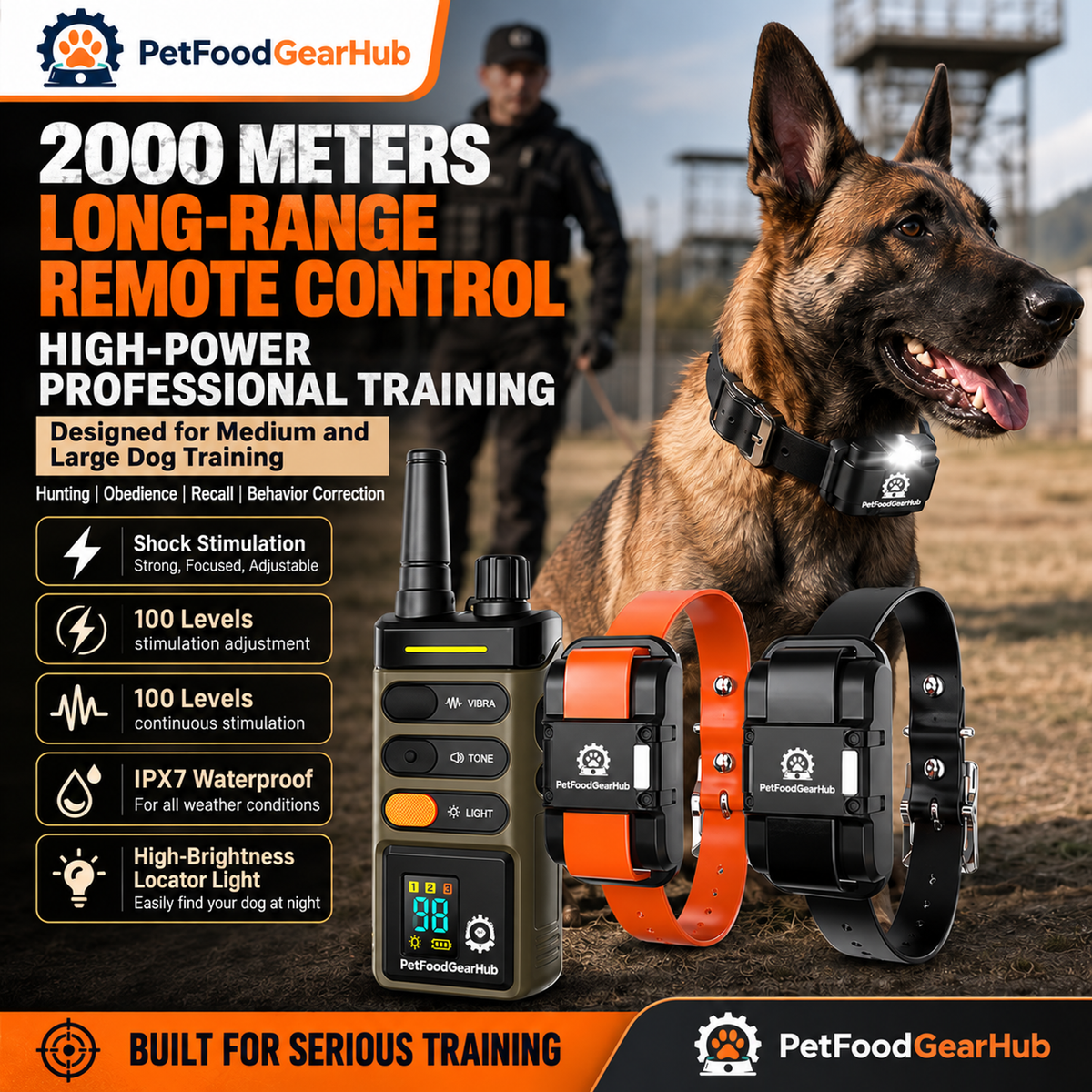 PetFoodGearHub Two-collar long-range training kit
