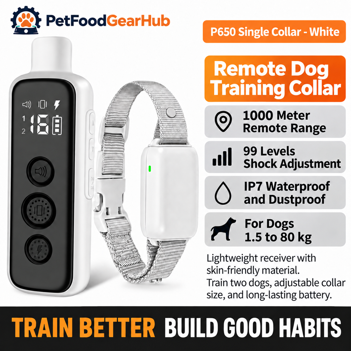 PetFoodGearHub P650 remote dog training collar