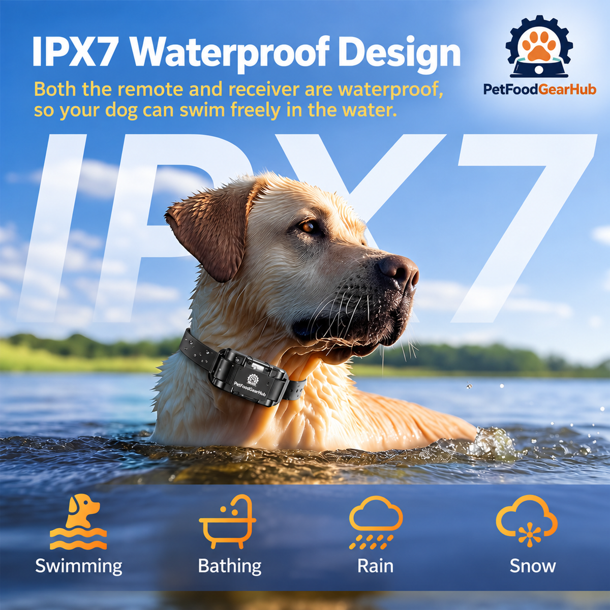 PetFoodGearHub Long-range collar water resistance