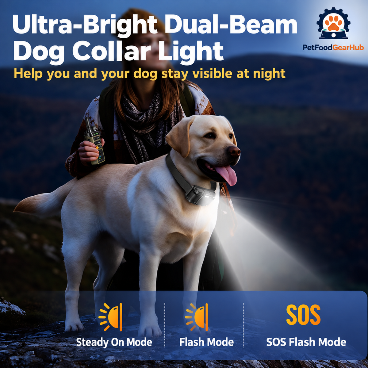 PetFoodGearHub Collar light and flashing modes