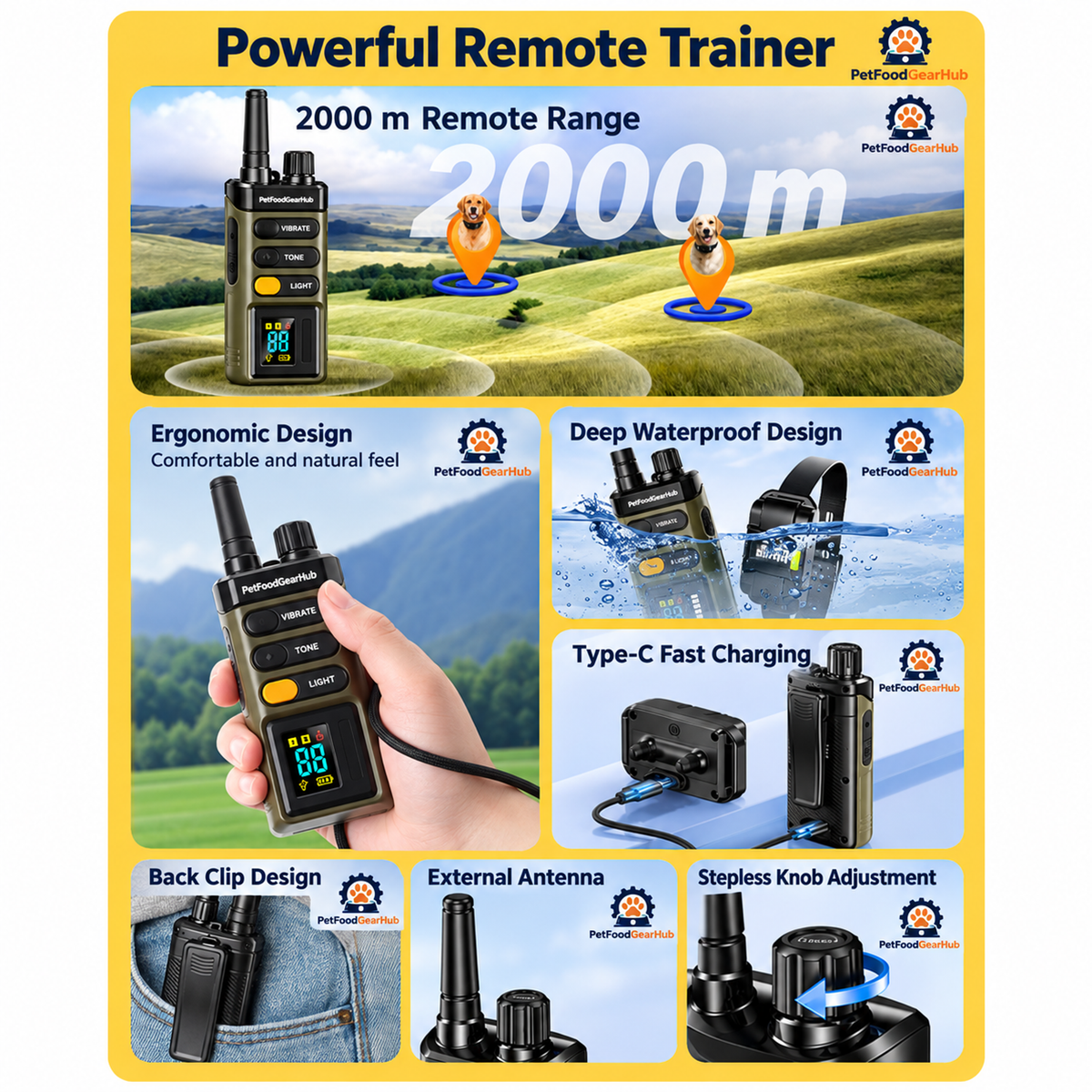 PetFoodGearHub Handheld training remote functions