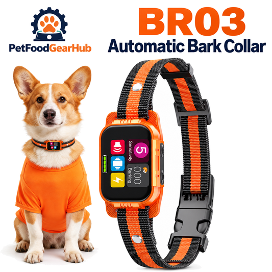 PetFoodGearHub BR03 orange automatic bark collar
