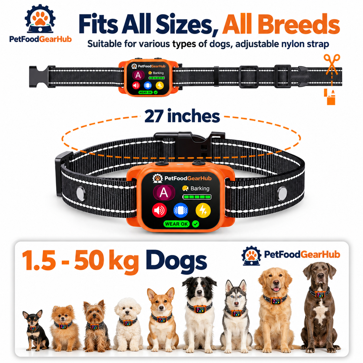 PetFoodGearHub BR03 adjustable collar strap