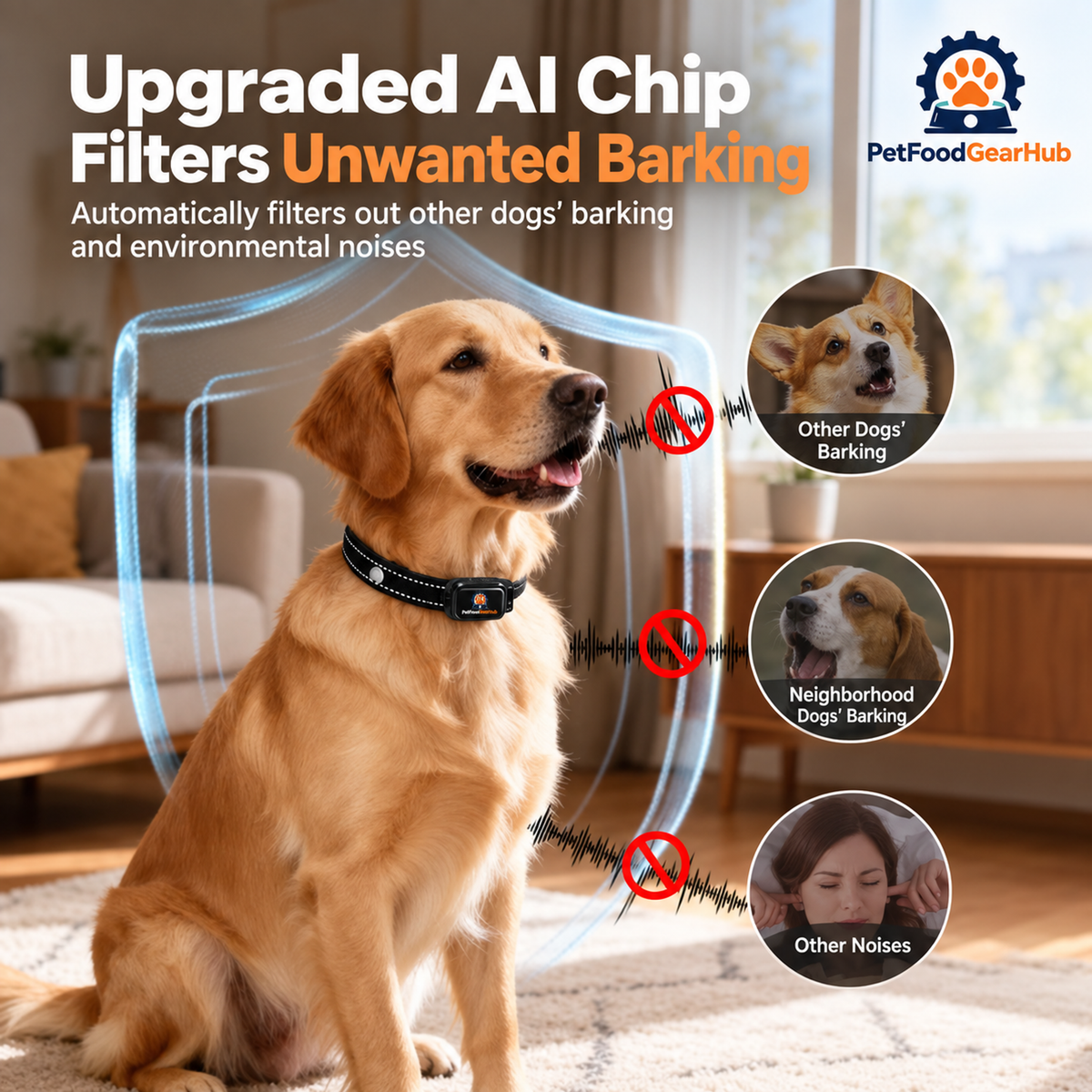 PetFoodGearHub Automatic bark detection sensors