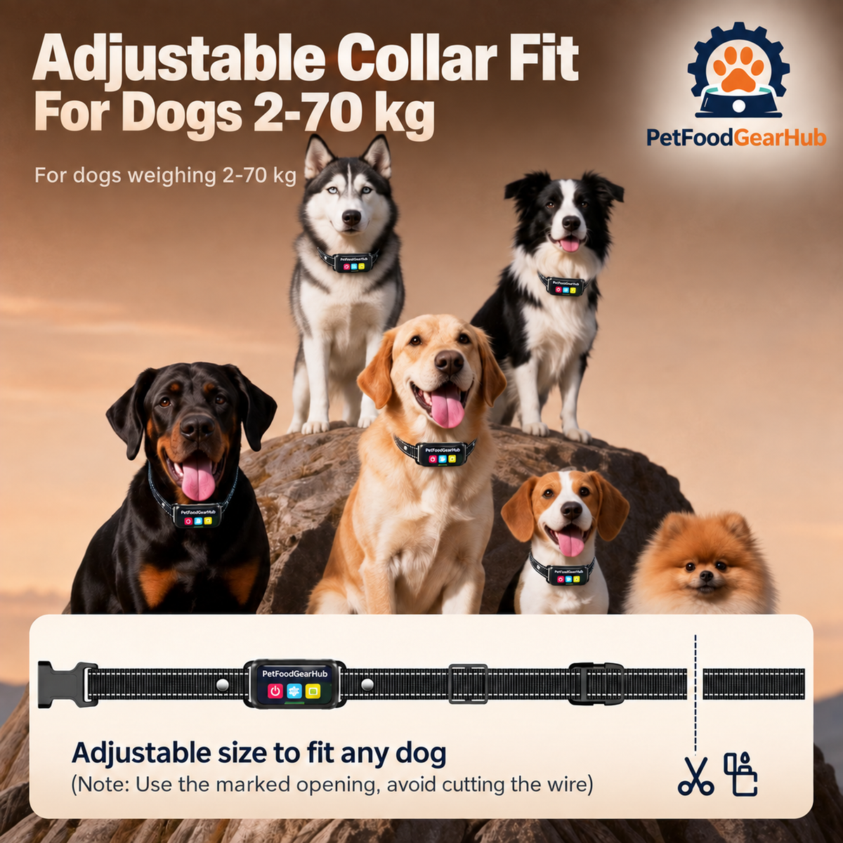 PetFoodGearHub Automatic bark collar adjustable fit