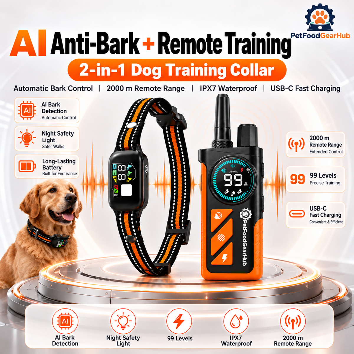 PetFoodGearHub PD51 remote and automatic collar