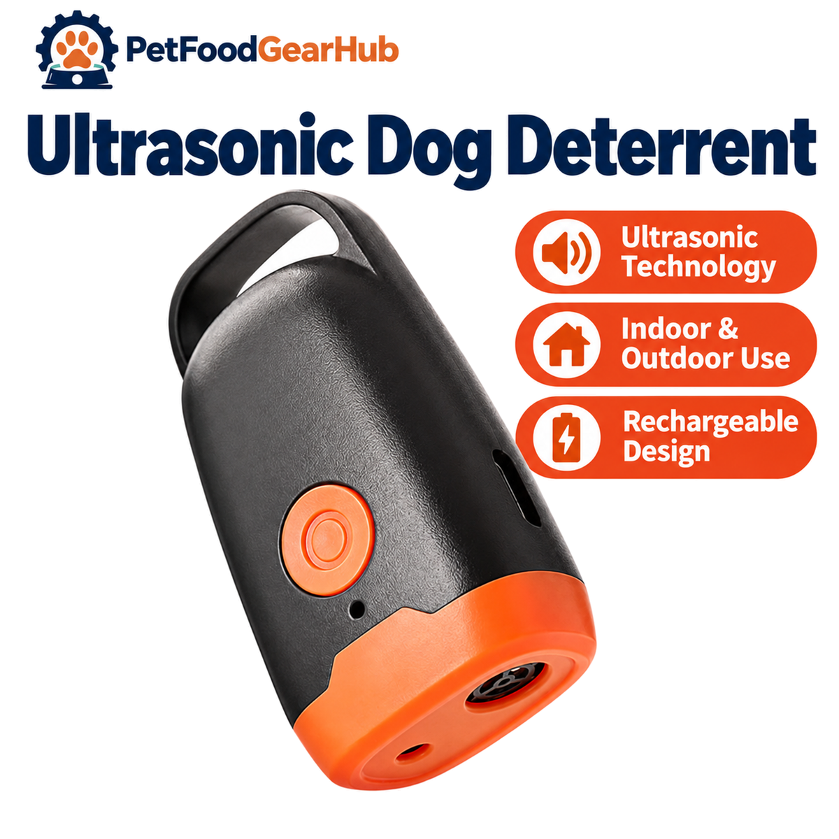 PetFoodGearHub Compact orange ultrasonic training device