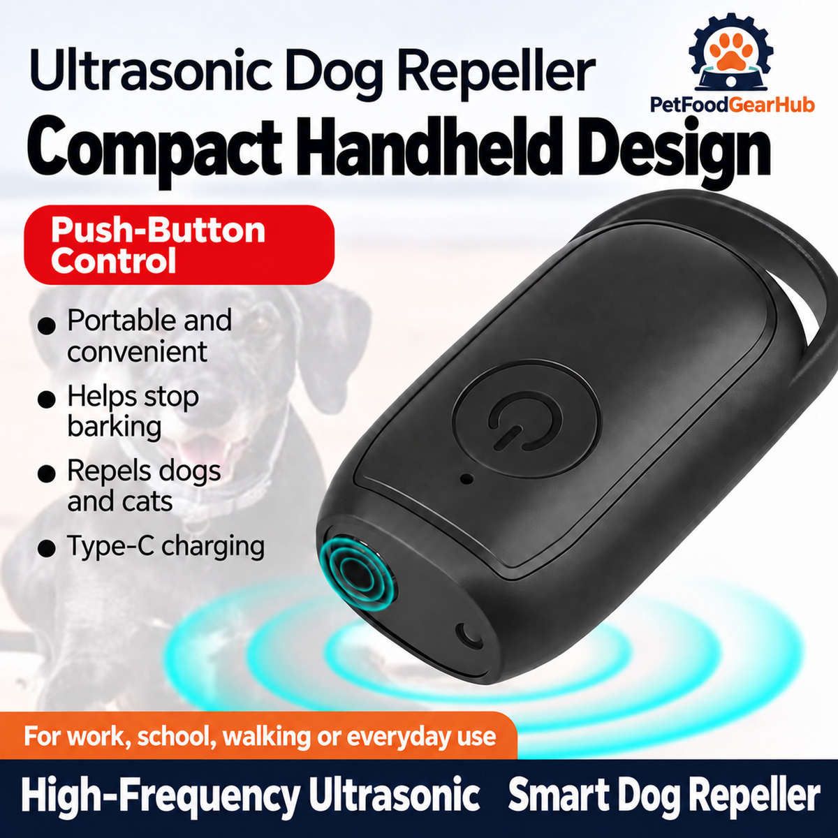 PetFoodGearHub Mini rechargeable ultrasonic device