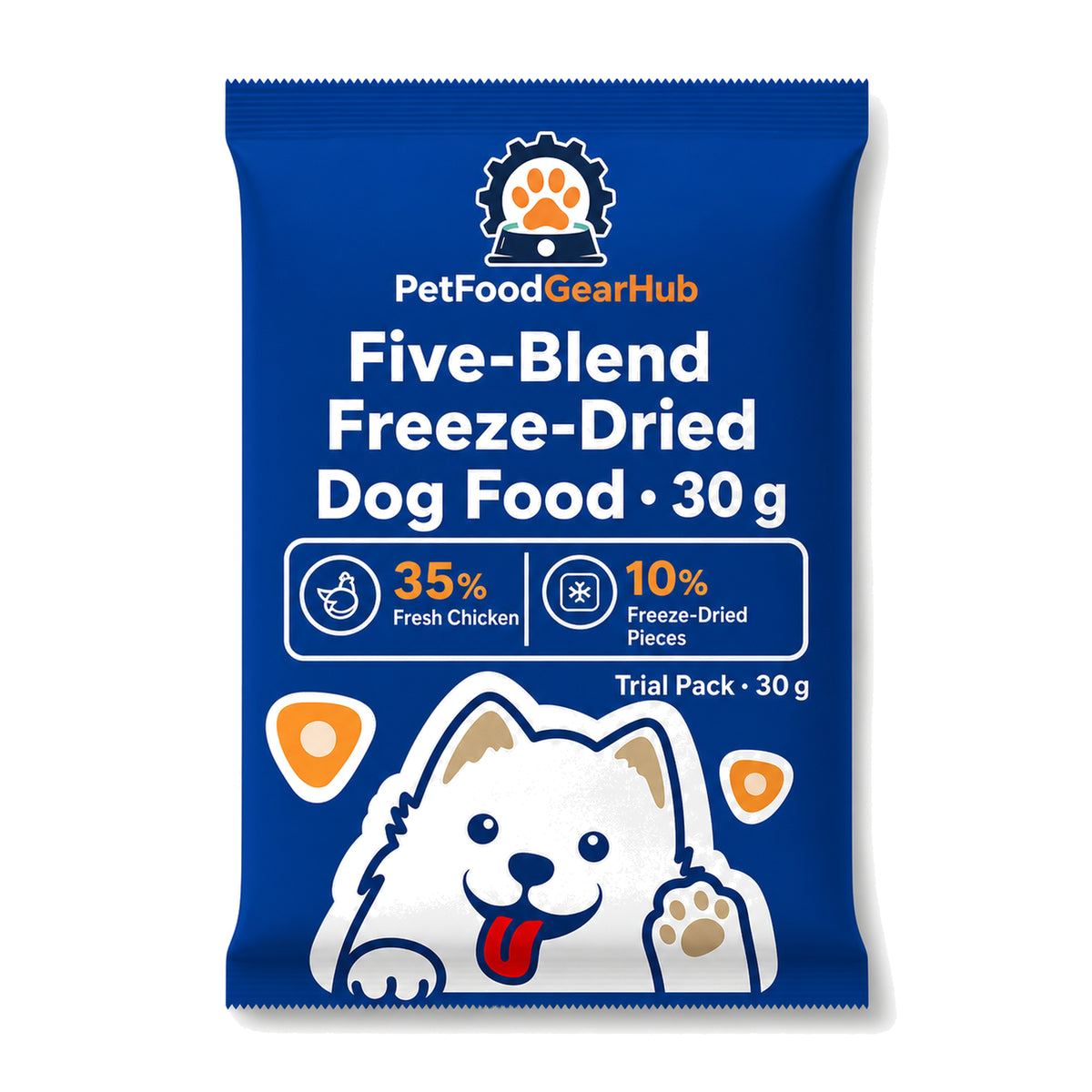 PetFoodGearHub five-blend freeze-dried dog food trial pack 30 g