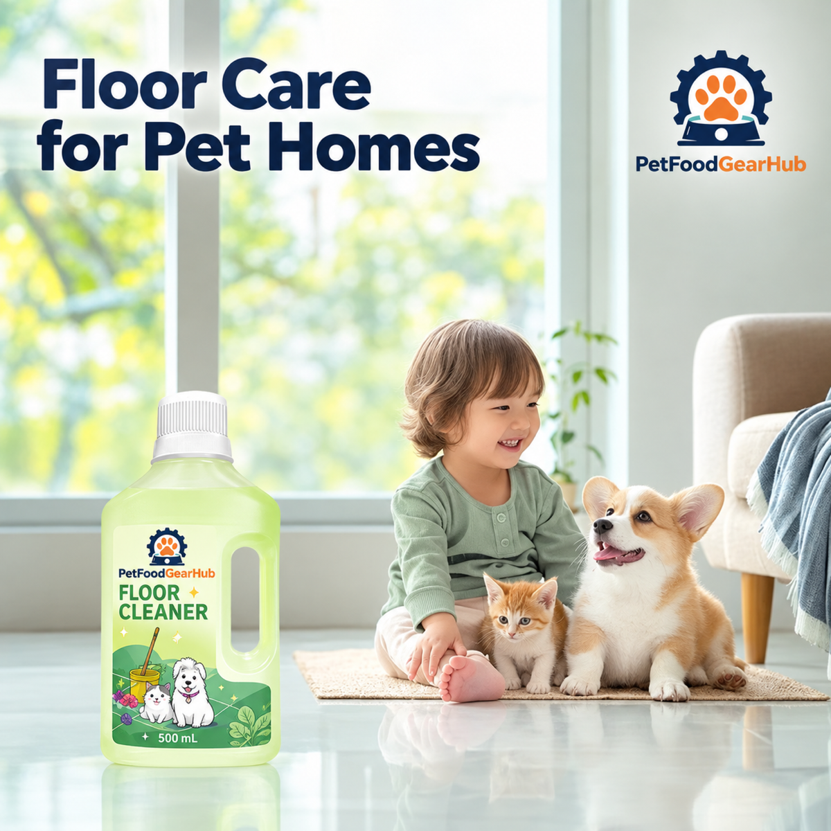 PetFoodGearHub floor care for pet homes