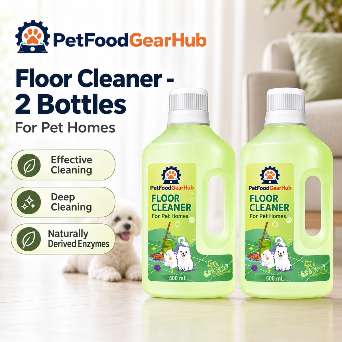 PetFoodGearHub floor cleaner two bottles