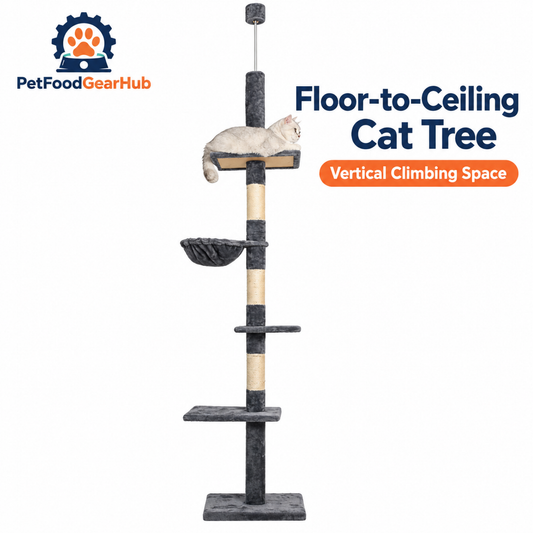 PetFoodGearHub Floor-to-Ceiling Cat Tree - Dark Gray - product view
