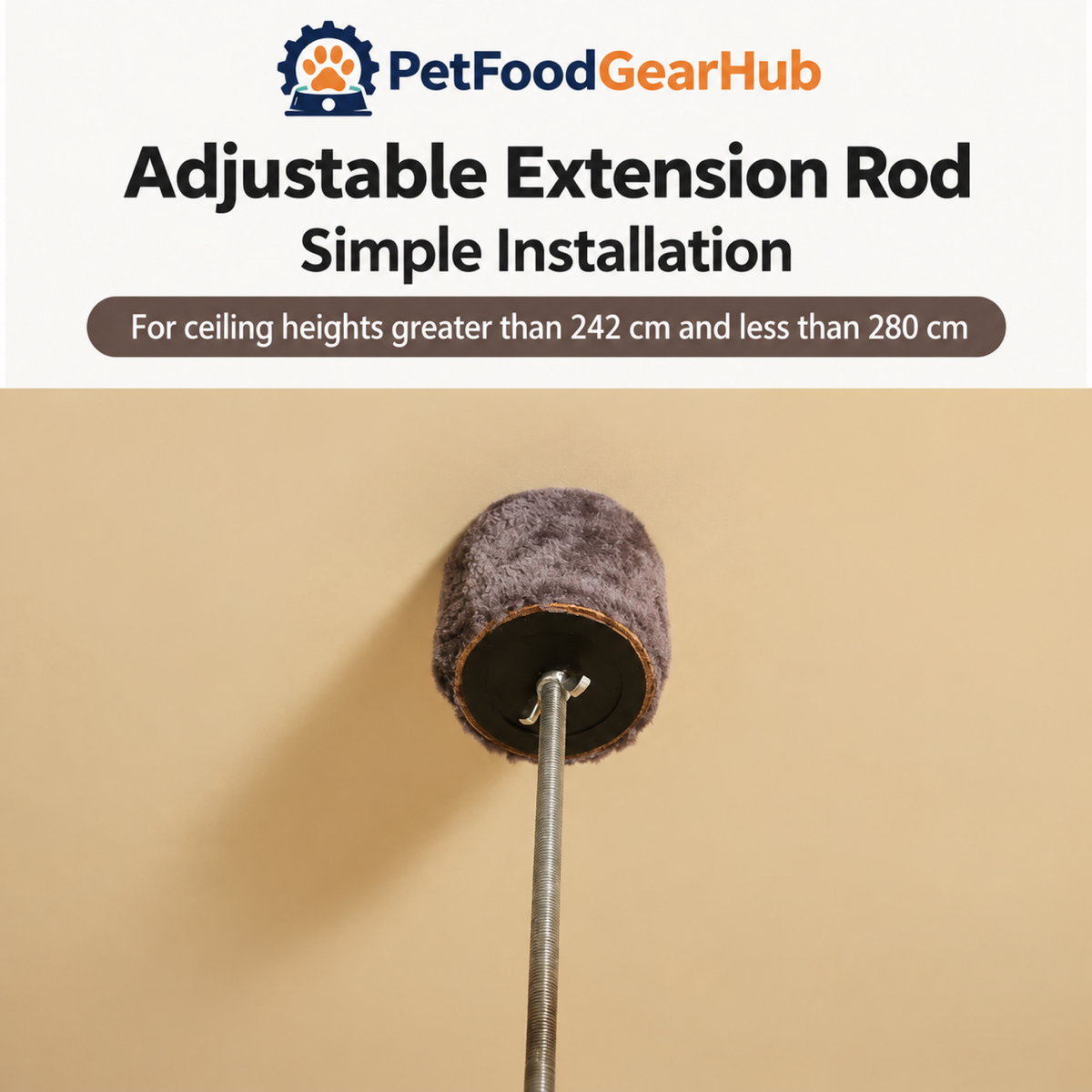 PetFoodGearHub Floor-to-Ceiling Cat Tree - Dark Gray - product details