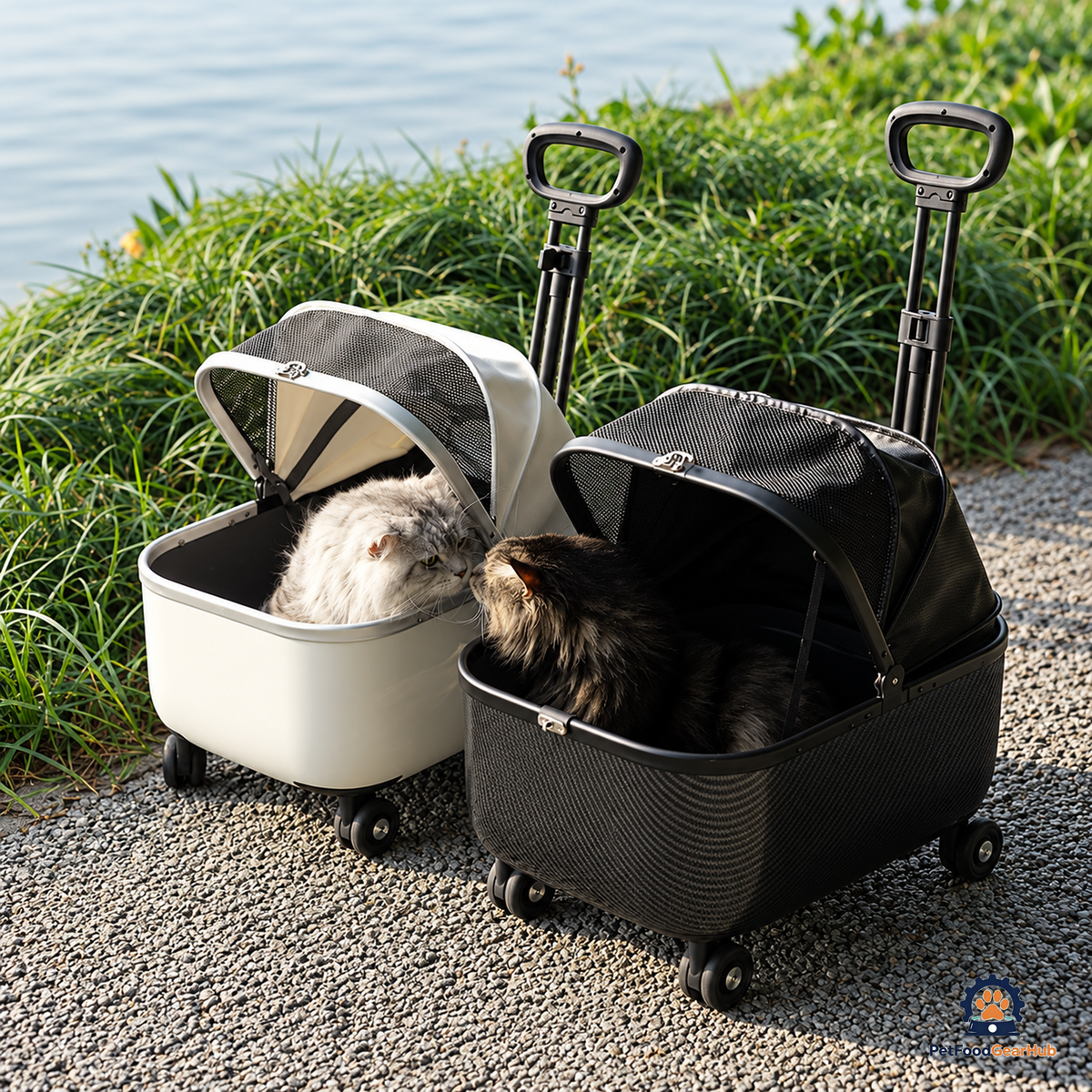 PetFoodGearHub Foldable Open-Top Pet Stroller - product view 2