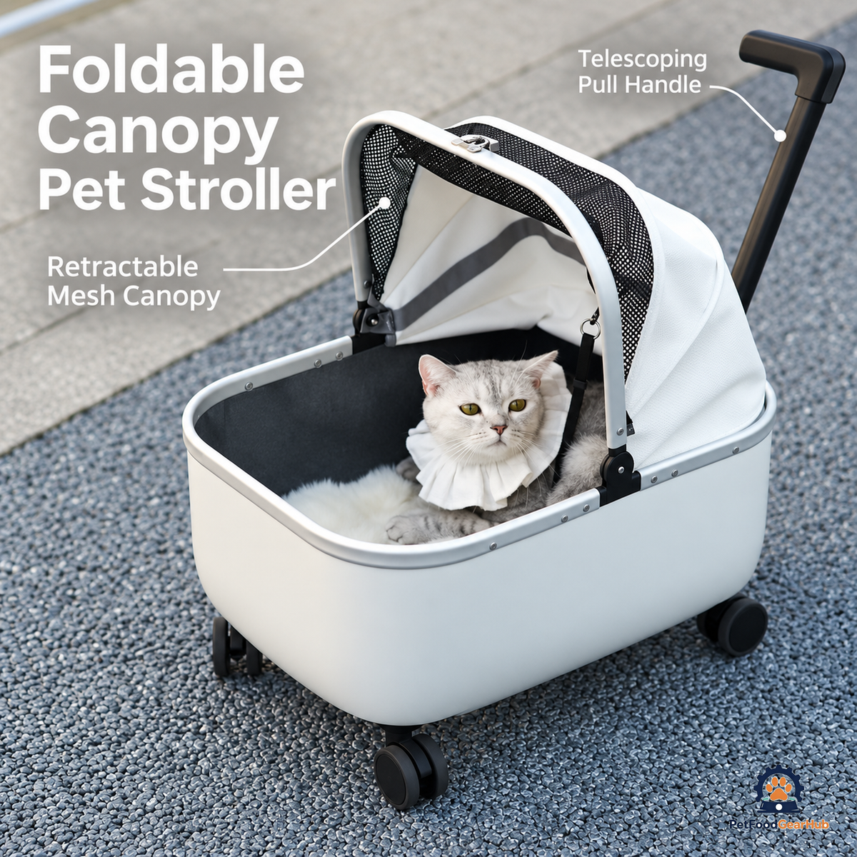 PetFoodGearHub Foldable Canopy Pet Stroller - product view 4