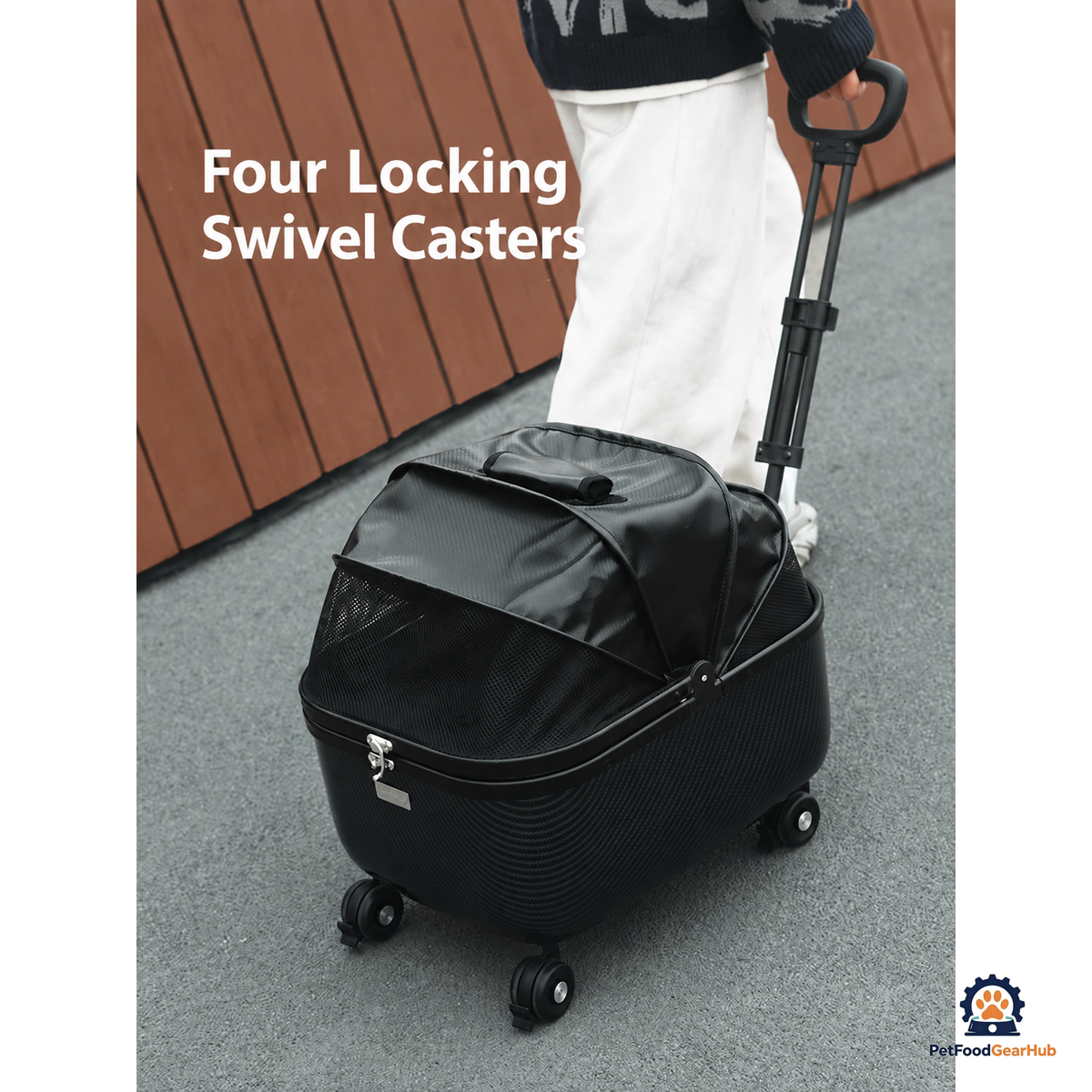 PetFoodGearHub Foldable Open-Top Pet Stroller - product view 5