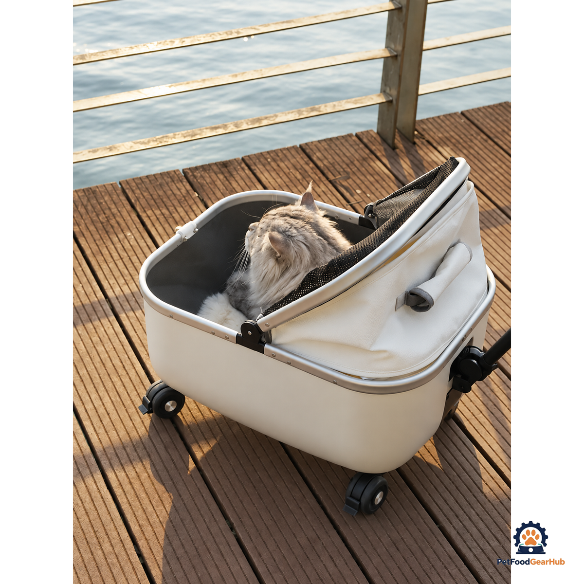 PetFoodGearHub Foldable Open-Top Pet Stroller - product view 6