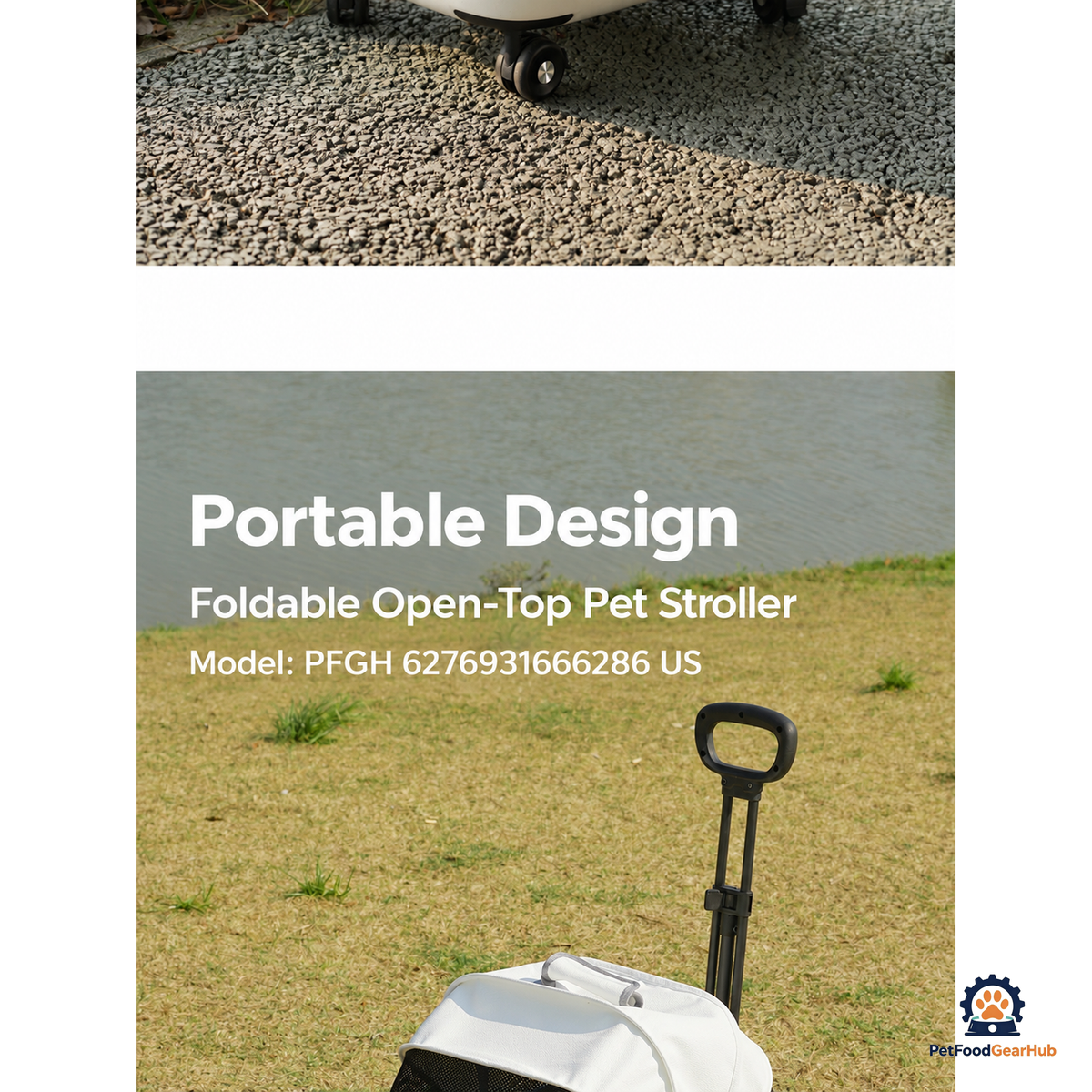 PetFoodGearHub Foldable Open-Top Pet Stroller - product view 13