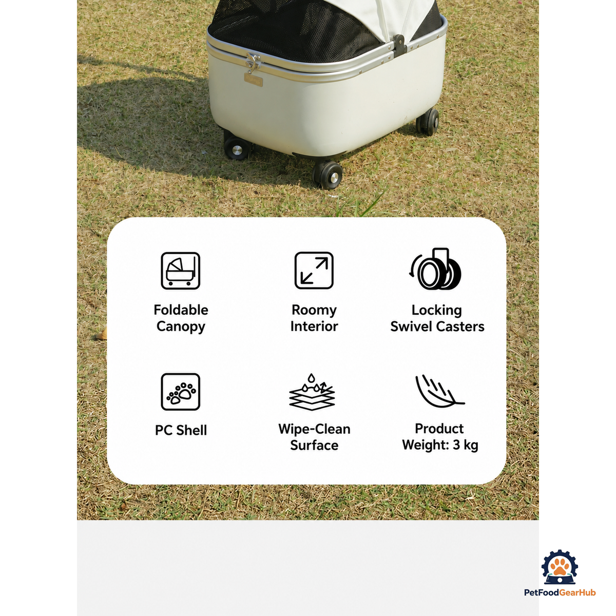PetFoodGearHub Foldable Open-Top Pet Stroller - product view 14