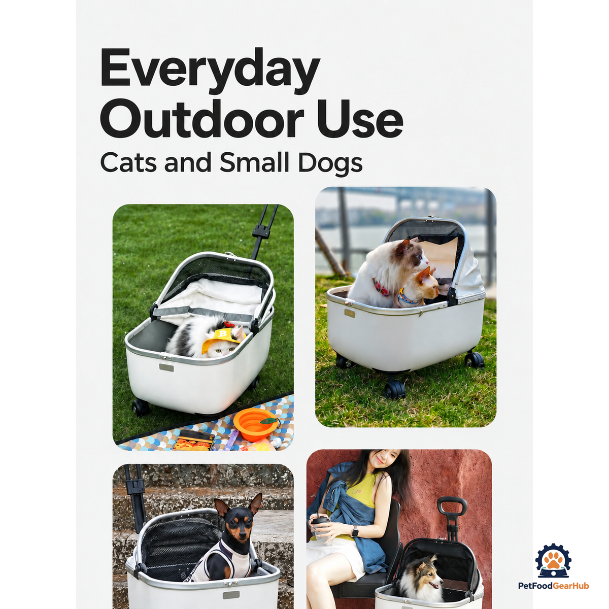 PetFoodGearHub Foldable Open-Top Pet Stroller - product view 15