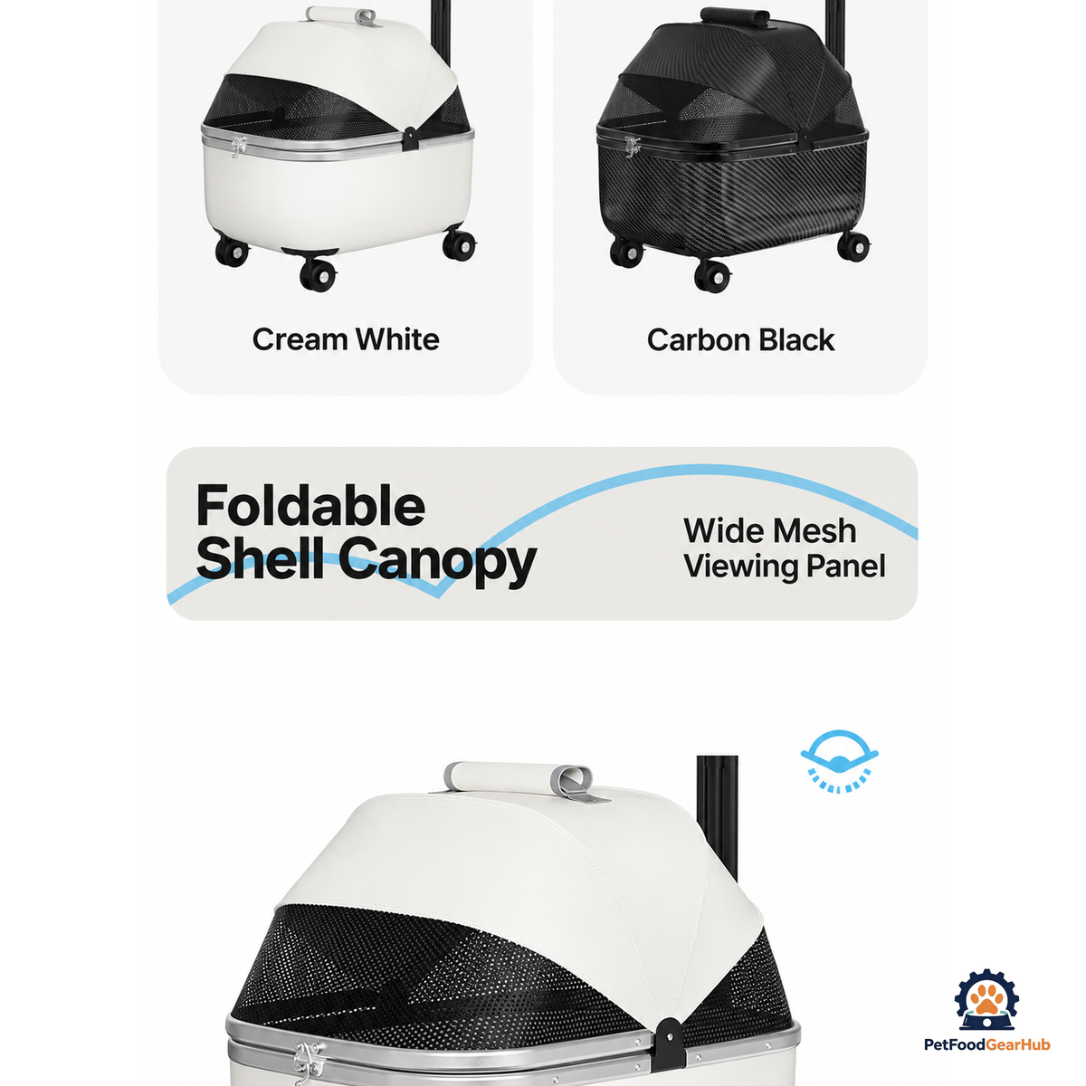 PetFoodGearHub Foldable Open-Top Pet Stroller - product view 18