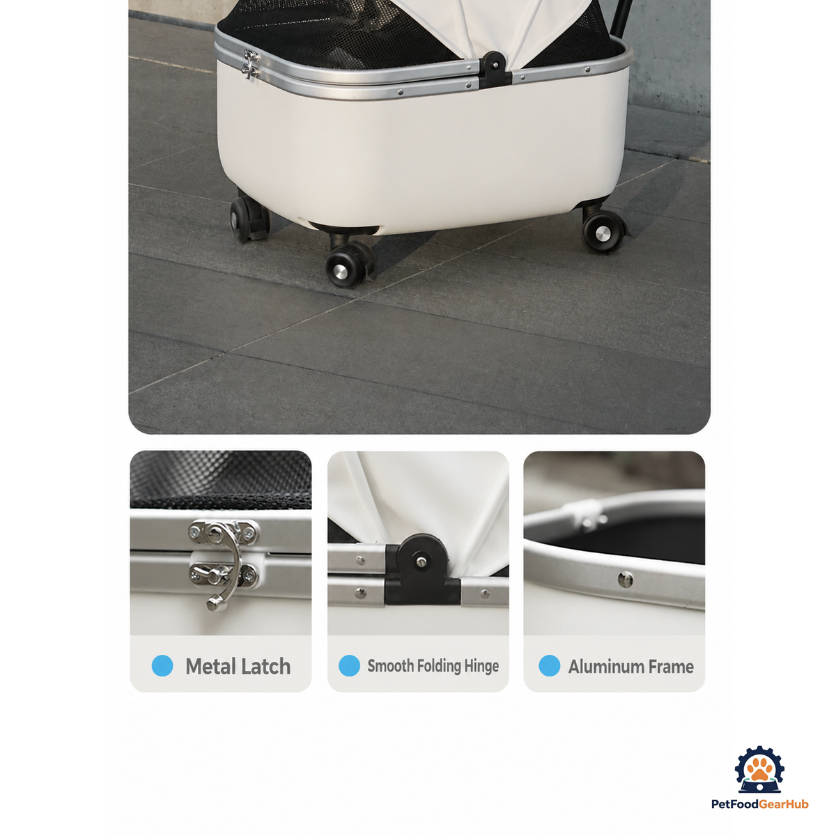 PetFoodGearHub Foldable Open-Top Pet Stroller - product view 22