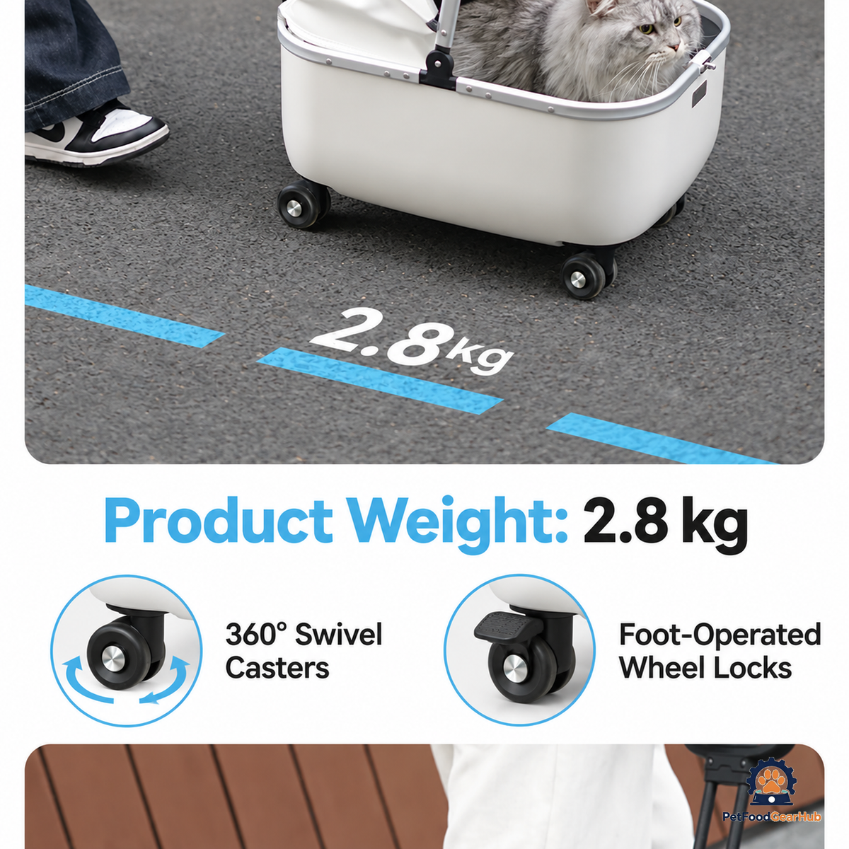 PetFoodGearHub Foldable Open-Top Pet Stroller - product view 28