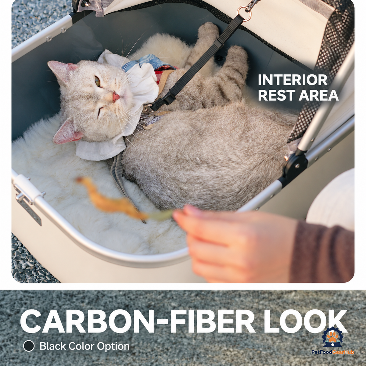 PetFoodGearHub Foldable Open-Top Pet Stroller - product view 38