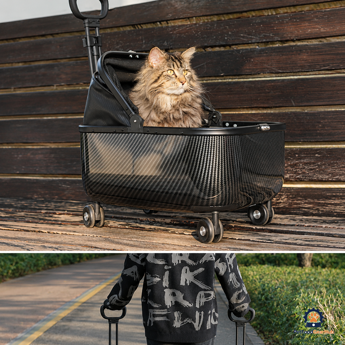 PetFoodGearHub Foldable Open-Top Pet Stroller - product view 40