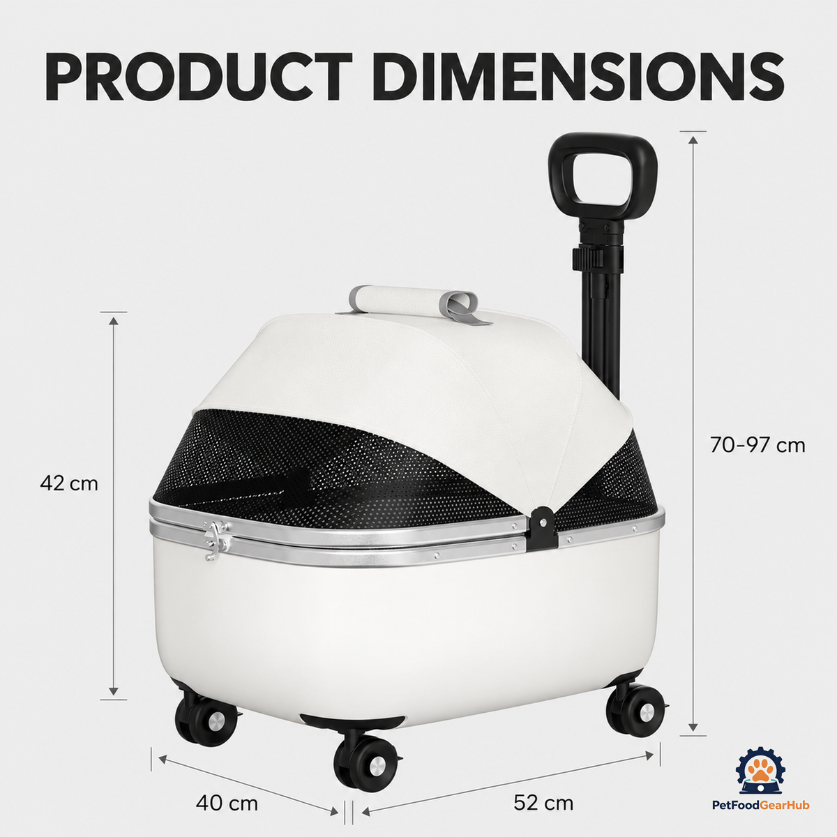 PetFoodGearHub Foldable Open-Top Pet Stroller - product view 44