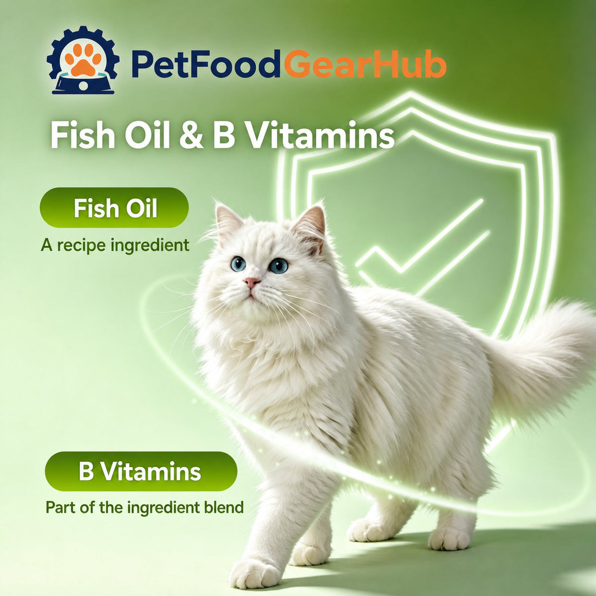 Fish oil and B vitamins in PetFoodGearHub cat grass bites