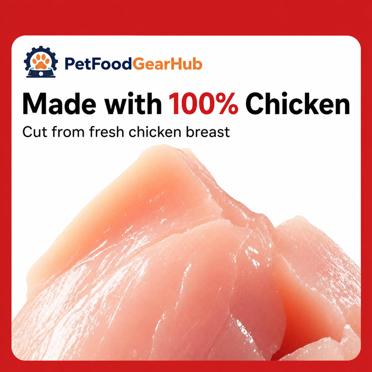 Fresh chicken breast ingredient for PetFoodGearHub treats