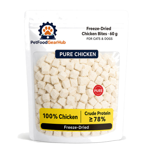 PetFoodGearHub freeze-dried chicken bites for cats and dogs 60 g