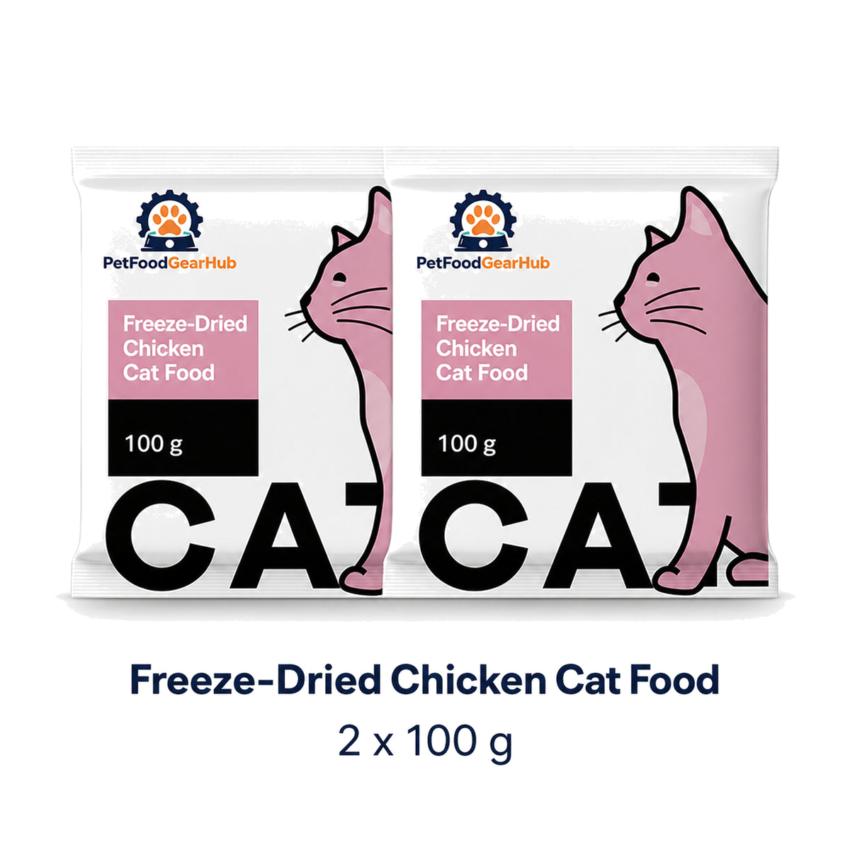 PetFoodGearHub Freeze-Dried Chicken Cat Food Trial Pack 2 x 100 g - product image 1