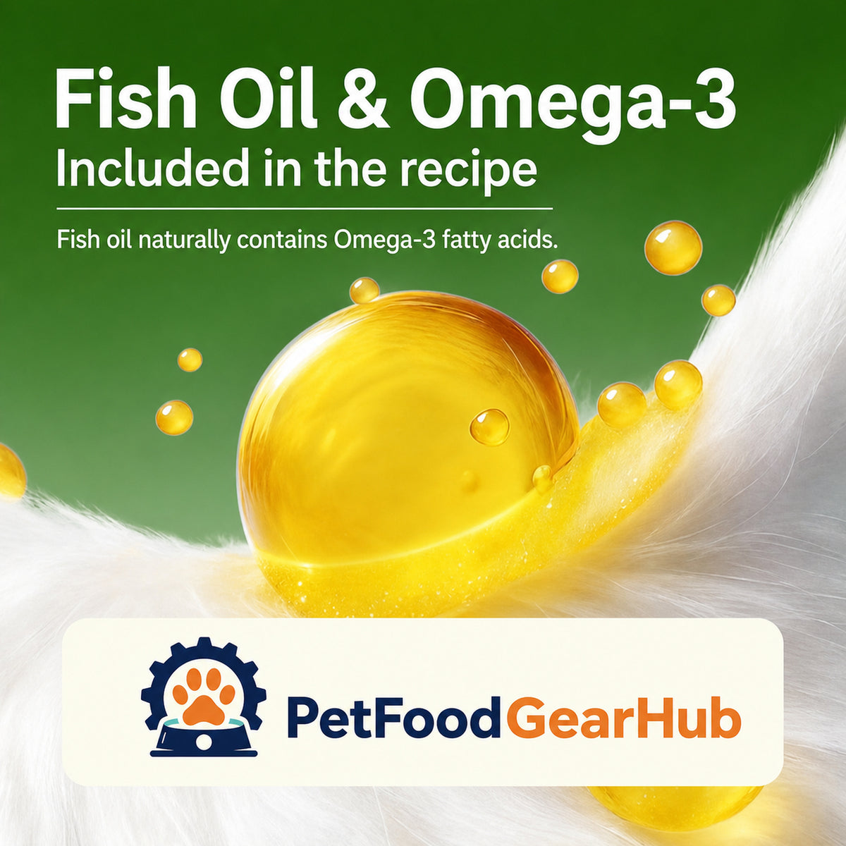Fish oil and Omega-3 included in the cat food recipe