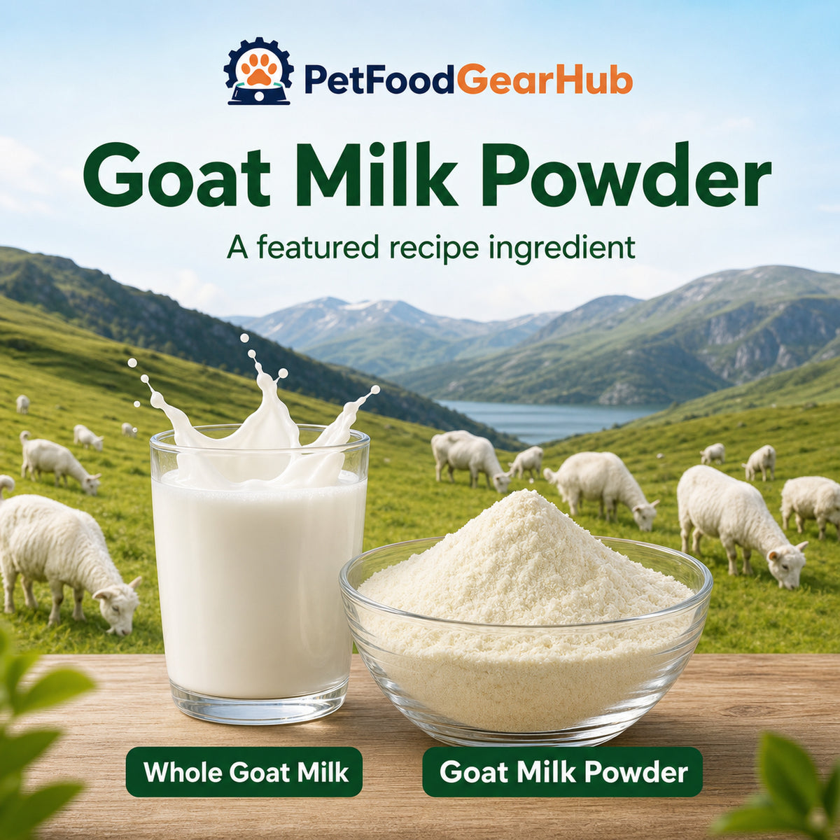 Goat milk powder featured cat food ingredient