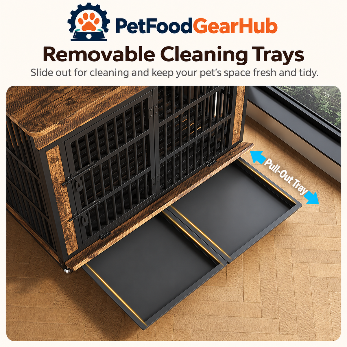 PetFoodGearHub Dog crate removable trays