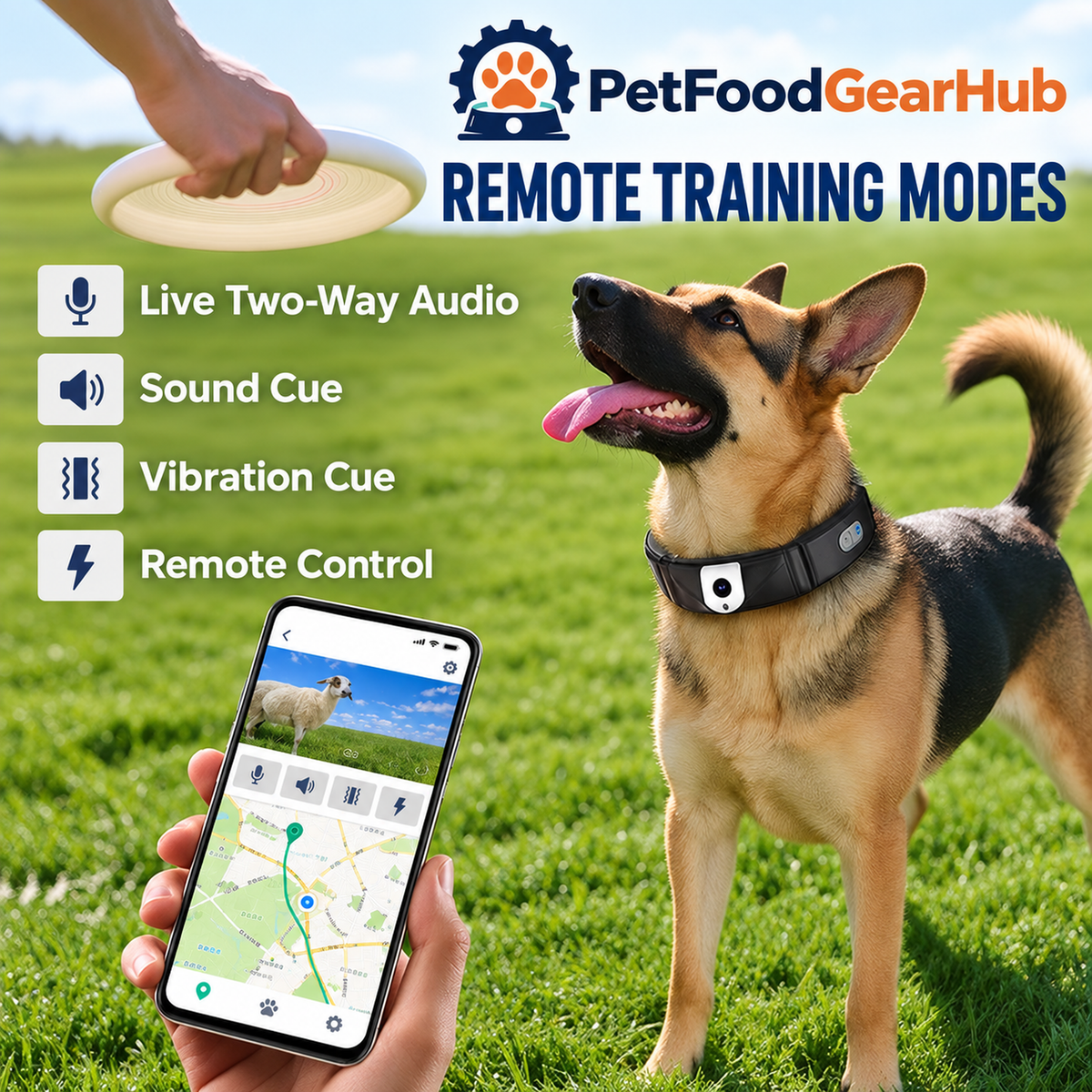 Smart GPS Camera Collar for Dogs with Live Video – remote pet collar training controls