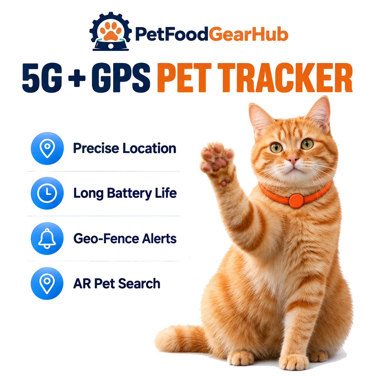5G GPS Pet Tracker with Voice Recall for Cats and Dogs – 5G GPS pet tracker with adjustable collar