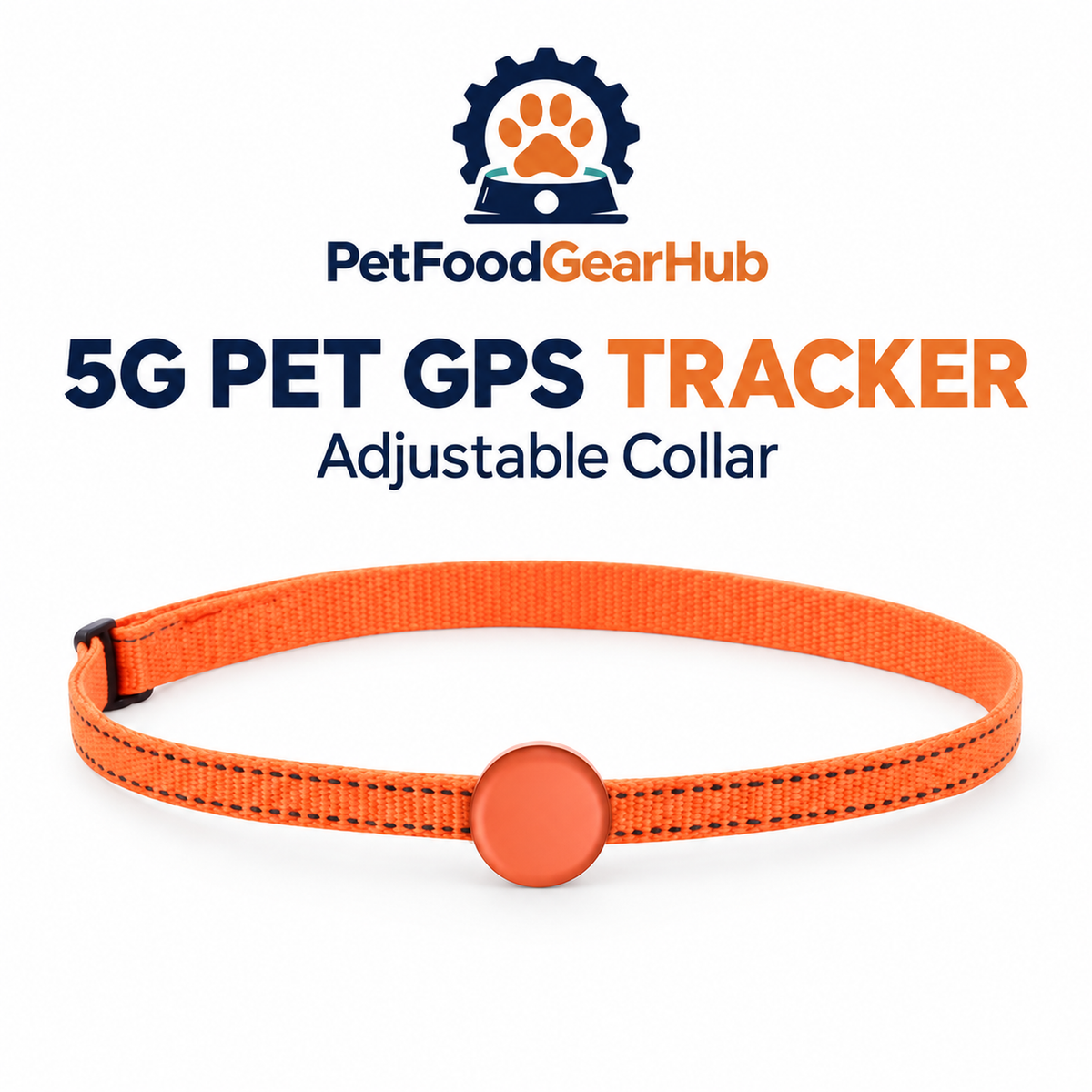 5G GPS Pet Tracker with Voice Recall for Cats and Dogs – orange adjustable GPS pet tracker collar